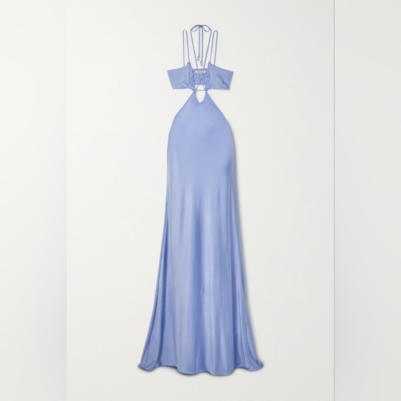 17. NWOT ET OCHS GENESIS CUT-OUT STRETCH SATIN JERSEY GOWN - Picture 3 of 10